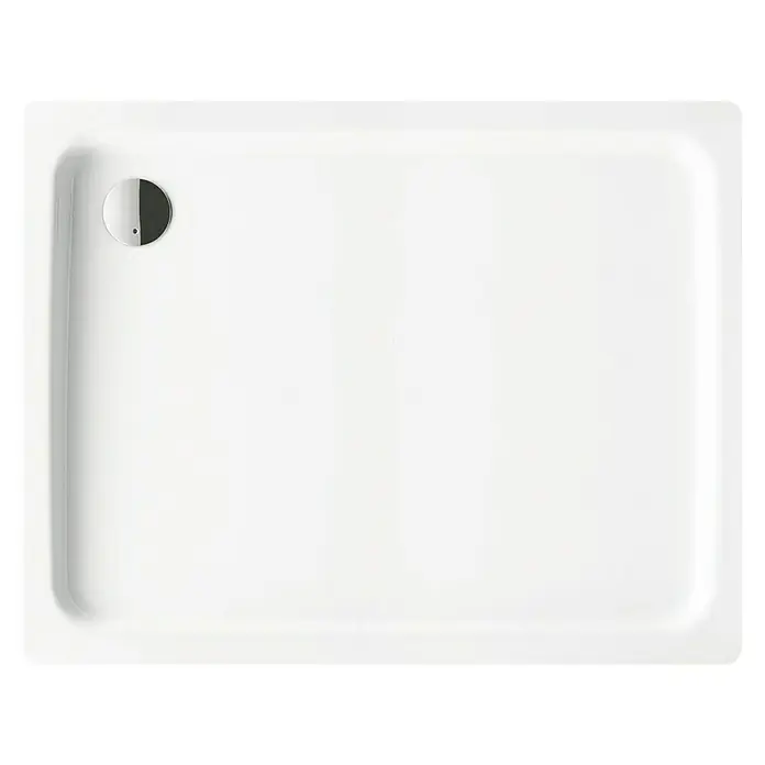 Kaldewei Duschwanne Duschplan 418-1 - L x B: 100 x 90 cm, Stahl, Weiß - Rechteckige, flache Duschwanne in Weiß mit rundem Abfluss. Die Duschwanne ist modern und minimalistisch gestaltet.
