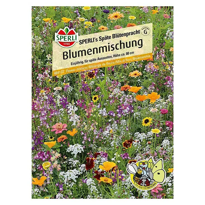 Sperli Wildblumensamen - Späte Blütenpracht, 2 m² - 3 m² - SPERLI's späte Blütenpracht Blumenmischung, eine einjährige Mischung für späte Aussaaten mit einer Höhe von ca. 60 cm.