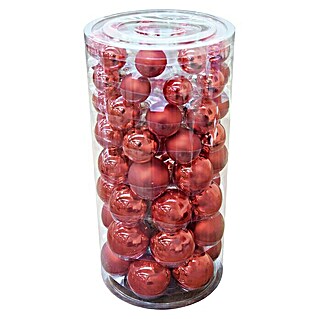 Christbaumkugel-Set (Rot, Glas, 60 Stk.)