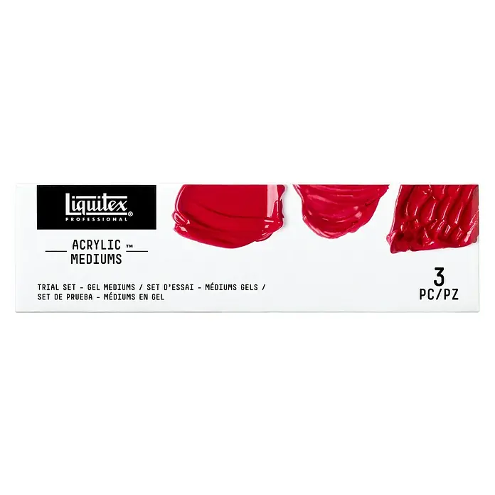 Liquitex Professional Malmittel-Set - 3 Stk., 100 ml, Transparent - Liquitex Professional Acryl-Mediums Gel Trial Set mit 3 Tuben für Künstler und kreative Projekte.