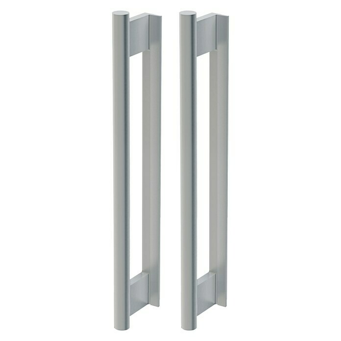 Diamond Doors Griffstangenpaar (Edelstahloptik, Geeignet für: Ganzglas-Schiebetüren, 35 x 2,5 cm)