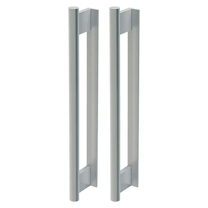 Diamond Doors Griffstange GS 49016 - Griffstange beidseitig (2 Stk.), 350 x 25 mm - Zwei silberne Türgriffe mit einer schlichten und modernen Ästhetik. Ideal für den Einsatz in zeitgenössischen Innenräumen.