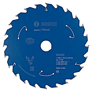Bosch Kreissägeblatt Expert for Wood (Durchmesser: 160 mm, Bohrung: 20 mm, 24 Zähne)