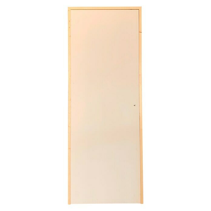 Puerta interior prepintada Lisa (62,5 x 203 cm, Apertura: Derecha, Alveolar, Ciega)