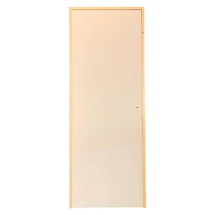 Norma Doors Puerta interior prepintada Lisa - 62,5 x 203 cm, Derecha, Blanco, Alveolar - Puerta interior de madera clara con una superficie lisa de color crema, perfecta para cualquier habitación.