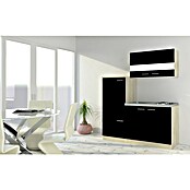 Respekta Cocina compacta Luis (Ancho: 160 cm, Negro, Placa de cocción y frigorífico) | BAUHAUS