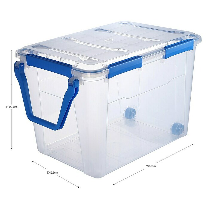 Aufbewahrungsbox Wasserdicht (L x B x H: 66,6 x 46,9 x 45,9 cm, Kunststoff, Transparent) | BAUHAUS