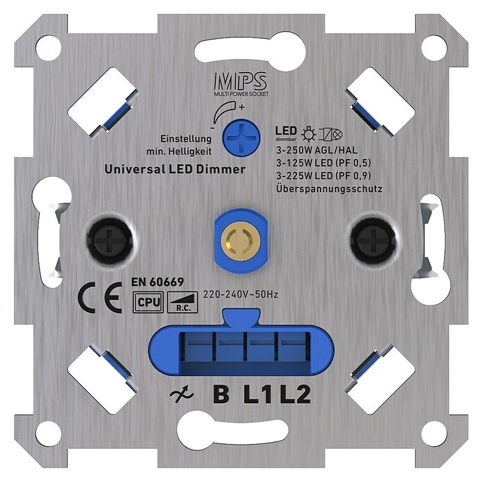 Dimmer-Einsatz (Unterputz, Passend für: LED 3-225 W & Glüh-/Halogenlampen 3-250 W) | BAUHAUS