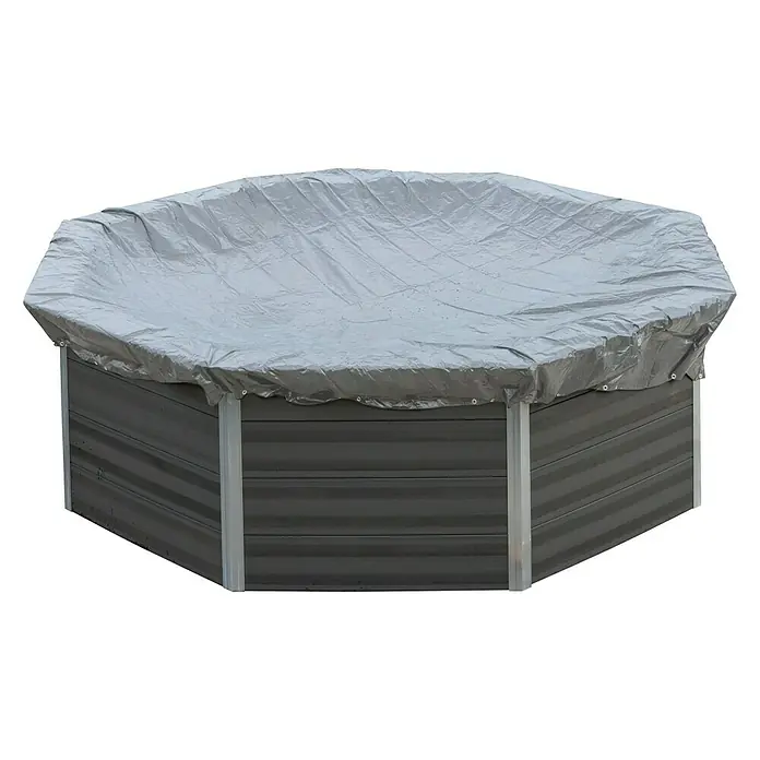 Gre Pool-Abdeckplane Winter - 580 g/m², Durchmesser: 440 cm, Kunststoff - Abgedeckter Stahlrahmenpool im Freien, geschützt vor Witterungseinflüssen.