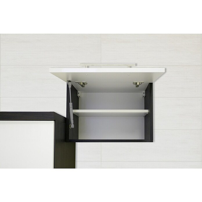 Respekta Premium Composición de cocina (Ancho: 270 cm, Con dispositivos eléctricos, Gris de alto brillo)