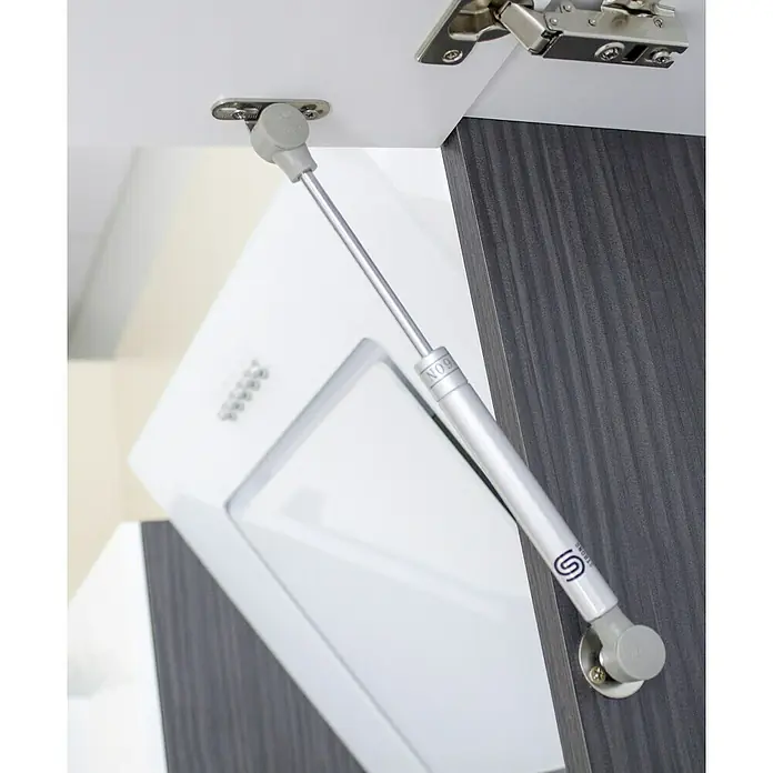 Respekta Premium Küchenzeile RP220ESCBO - Breite: 220 cm, Schwarz, Mit Elektrogeräten - Dieser hochwertige Möbellift mit Gasdruckfeder sorgt für ein sanftes Öffnen und Schließen von Schranktüren. Er ist robust, langlebig und einfach zu installieren.