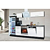Respekta Premium Composición de cocina (Ancho: 280 cm, Con dispositivos eléctricos, Blanco de alto brillo)