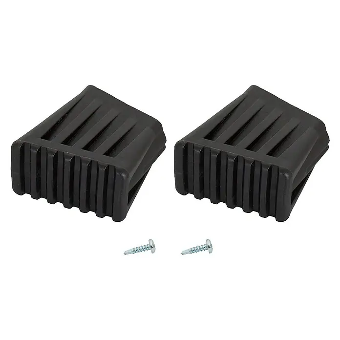 Krause Monto Fußkappen - L x B x H: 200 x 150 x 90 mm, Holmgröße 33 x 20 mm - Zwei schwarze Gummi-Leiterfüße mit Schrauben. Robuste Leiterfüße für Stabilität und Schutz.