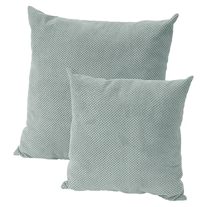 Sunfun Kissen Vanessa - L x B: 60 x 60 cm, Mint, Baumwoll-Polyester-Mischgewebe - Zwei dekorative Kissen in einem sanften Grauton mit einer feinen Punktstruktur, die jedem Raum Gemütlichkeit verleihen.