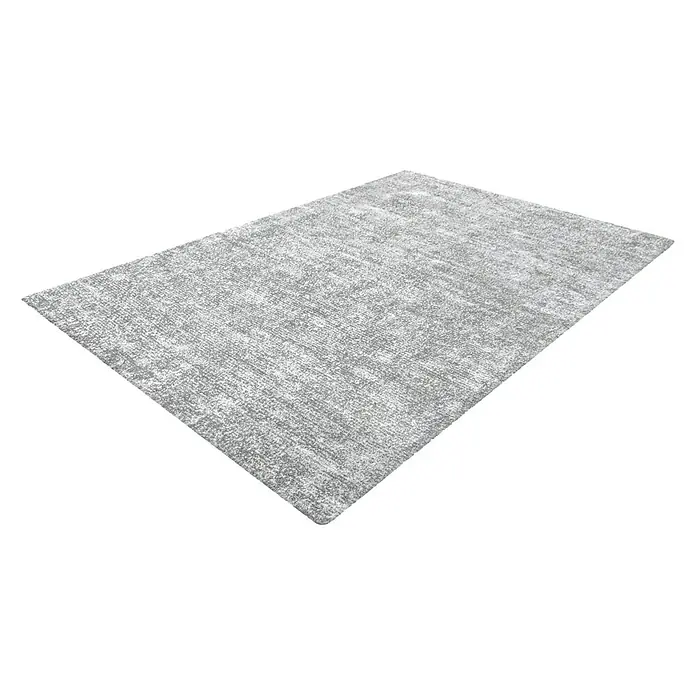 Kayoom Kurzflorteppich Etna - Grau/Silber, 290 x 200 cm, 100 % Mikropolyester - Dieser Teppich in Grau- und Weißtönen hat ein modernes Design. Der Teppich ist rechteckig und hat eine subtile Textur, die ihn einzigartig macht.
