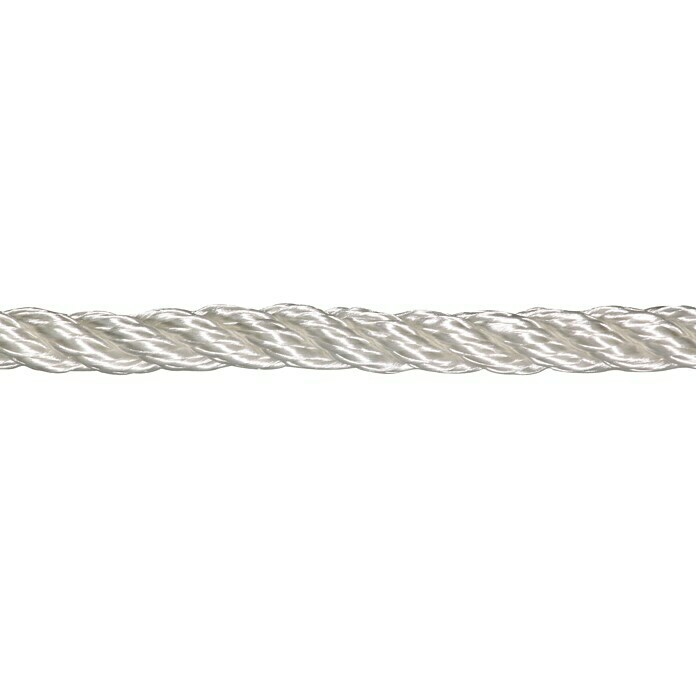 Stabilit Polyester-Seil Meterware (Durchmesser: 6 mm, Polyester, Weiß, 3-schäftig gedreht)