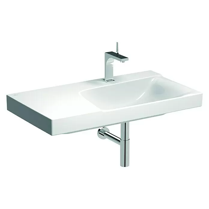 Geberit Xeno² Waschtisch - 90 x 48 cm, Mit schmutzabweisender Glasur, Ohne Überlauf, Ablagefläche: Links, Weiß - Ansicht von oben