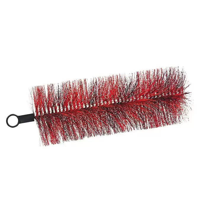 Heissner Durchlauffilter Apollo XL Pro F322 - Teichgröße: 80 m³ - Rot-schwarz beborstete Reinigungsbürste mit schwarzem Griff und Aufhängeöse.
