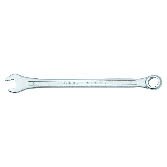 Connex Llave combinada - Ancho de llave: 8 mm - Una llave combinada SONNEX brillante con extremo abierto y extremo anular, ideal para diversas tareas de fijación. Duradera y versátil para cualquier taller.