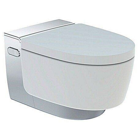Geberit Wand-Dusch-WC-Set AquaClean Mera Comfort (Spülrandlos, Mit schmutzabweisender Glasur, Spülform: Tief, WC Abgang: Waagerecht, Weiß, Chrom)
