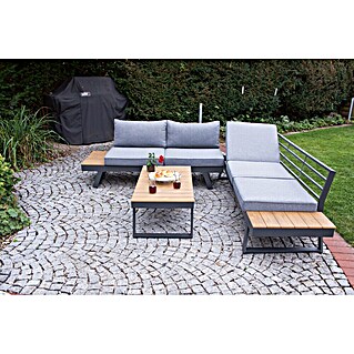Loungemöbel-Set Livorno (3 -tlg., Naturbraun/Grau)