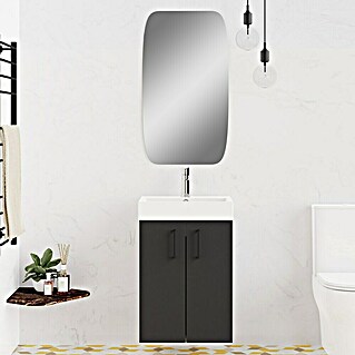 Conjunto de mueble de baño Palma (Ancho: 46,5 cm, 2 pzs., Negro, Mate)