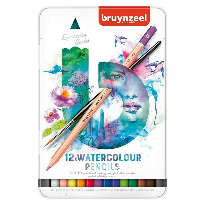 Talens Bruynzeel Set lápices de colores Watercolour (12 uds., Grosor de trazo: 2,9 mm)