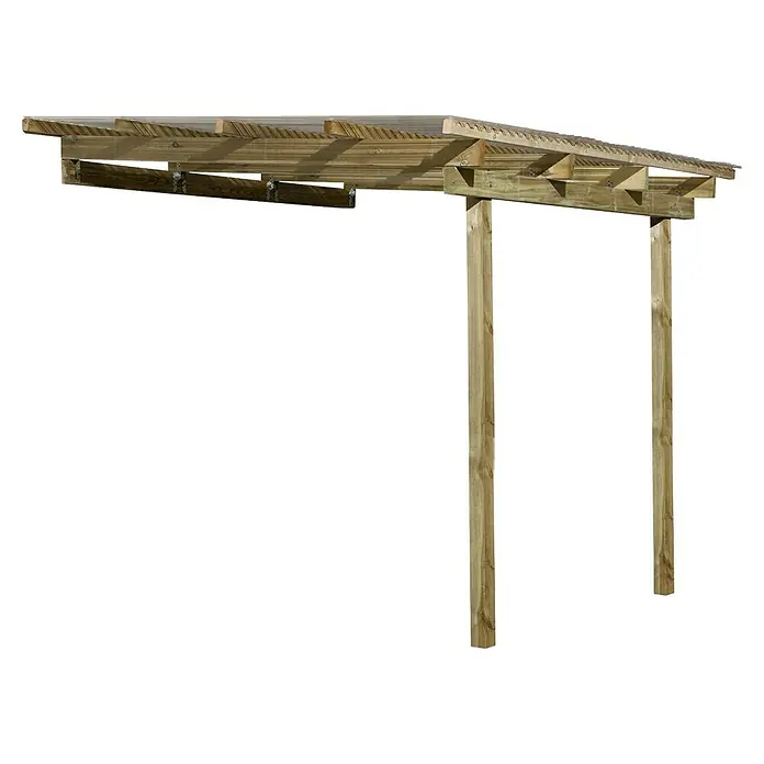 Weka Terrassenüberdachung Salsa - B x T: 300 x 250 cm, Grün, kesseldruckimprägniert, Transparent - Holzcarport mit transparentem Dach zum Schutz Ihres Fahrzeugs vor Witterungseinflüssen. Die robuste Konstruktion sorgt für Langlebigkeit.
