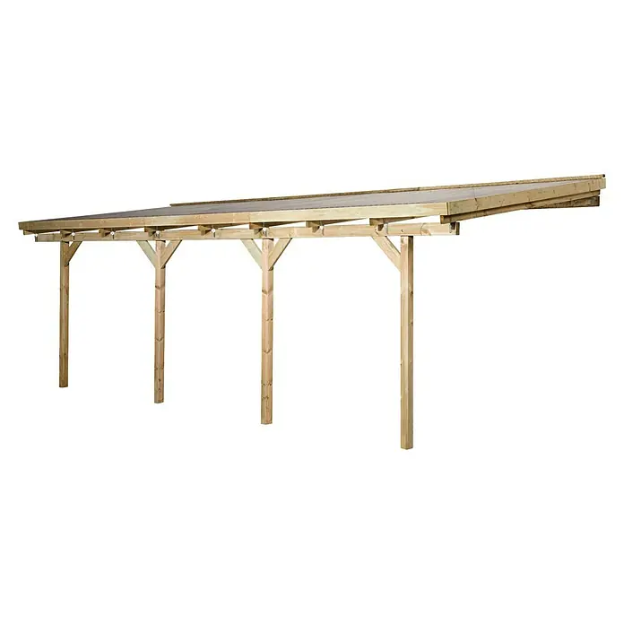 Weka Terrassenüberdachung Salsa - B x T: 704 x 306 cm, Grün, kesseldruckimprägniert, Transparent - Ein Holzunterstand bietet Schutz vor den Elementen. Die stabile Konstruktion ist ideal für Gärten und Außenbereiche.