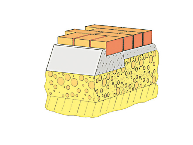 Illustration zeigt eine Möglichkeit, Pflaster-Randsteine bei Wegen oder Parkplätzen zu platzieren