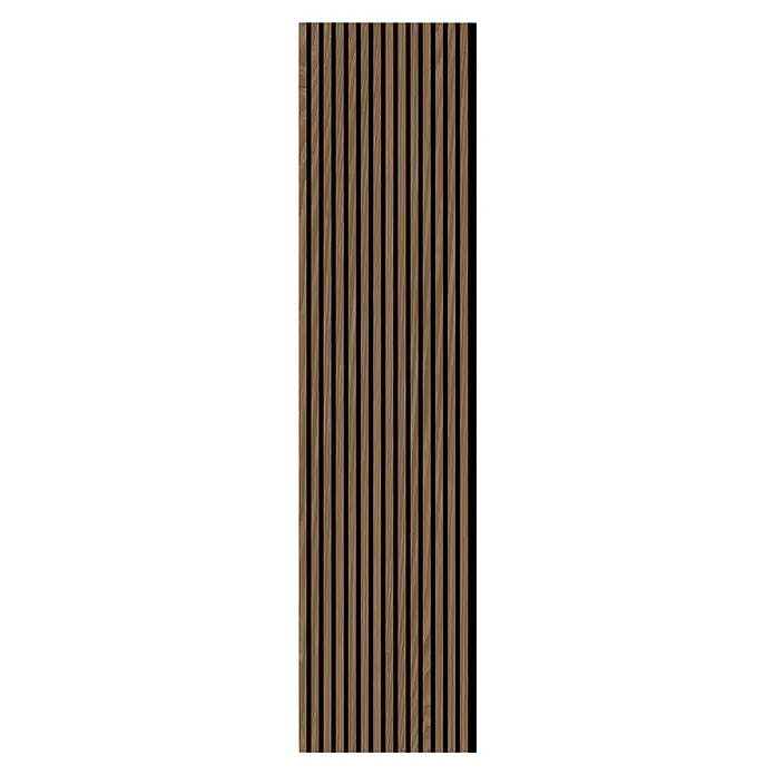 FN Neuhofer Akustikpaneel Acustico PVC - Eiche, L x B x S: 2.400 x 572,5 x 19 mm, 1 Stk., 1,374 m² - Holzpaneel mit vertikalen Lamellen. Die natürliche Holzmaserung und die dunklen Zwischenräume erzeugen einen modernen Look.