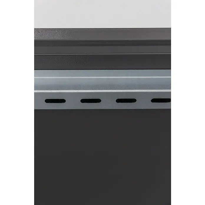 Telluria Regal für die Tür - Silber, Passend für: Telluria Giarmadio - Detailaufnahme eines Regalsystems mit Schlitzen, das Stabilität und Flexibilität bei der Konfiguration bietet. Praktisches Design.