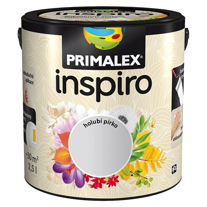 Primalex Stenska barva Inspiro  (Bela, 2,5 l) | Živobarvne disperzijske barve | Stenske barve | Barve | Barve in tapete | Izdelki | BAUHAUS