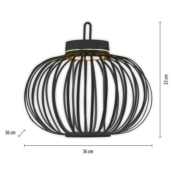 Just Light LED-Akku-Pendelleuchte Akuba (1,5 W, Warmweiß, Durchmesser: 36 cm) | BAUHAUS