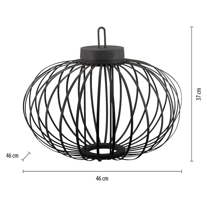 Just Light LED-Akku-Pendelleuchte Akuba (1,5 W, Warmweiß, Durchmesser: 46 cm) | BAUHAUS