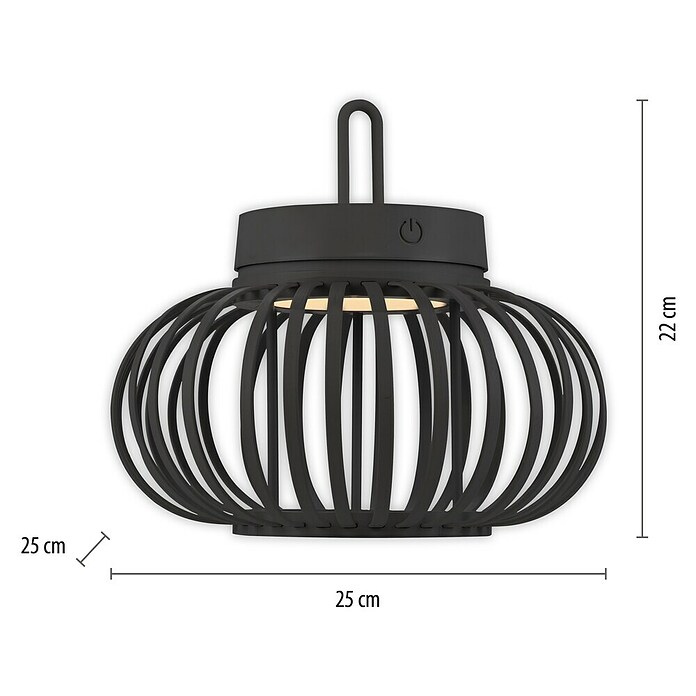 Just Light LED-Akku-Pendelleuchte Akuba (1,5 W, Warmweiß, Durchmesser: 25 cm) | BAUHAUS