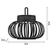 Just Light LED-Akku-Pendelleuchte Akuba (1,5 W, Warmweiß, Durchmesser: 25 cm) | BAUHAUS