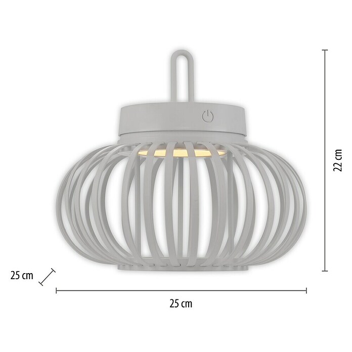 Just Light LED-Akku-Pendelleuchte Akuba (1,5 W, Warmweiß, Durchmesser: 25 cm) | BAUHAUS