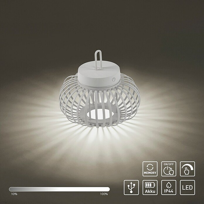 Just Light LED-Akku-Pendelleuchte Akuba (1,5 W, Warmweiß, Durchmesser: 25 cm) | BAUHAUS