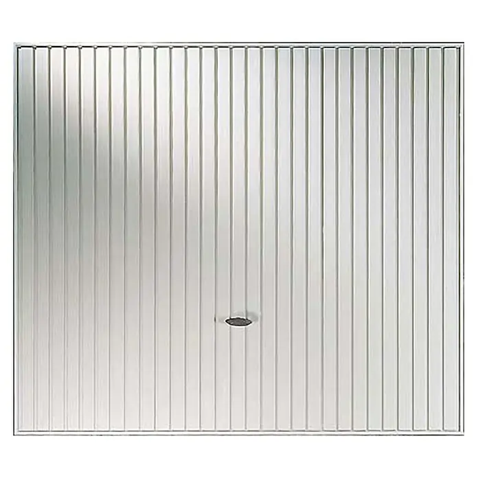 Novoferm Puerta de garaje Perfect - 2,5 x 2,15 m, Blanco - Imagen de un panel de puerta de garaje moderno, blanco, con un diseño limpio y líneas verticales. La puerta cuenta con un tirador central.