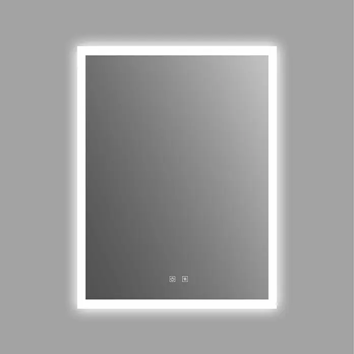 Espejo con luz Beth - 60 x 80 cm, Sensor - Espejo de baño rectangular iluminado con marco LED que crea un ambiente moderno y elegante en la habitación.