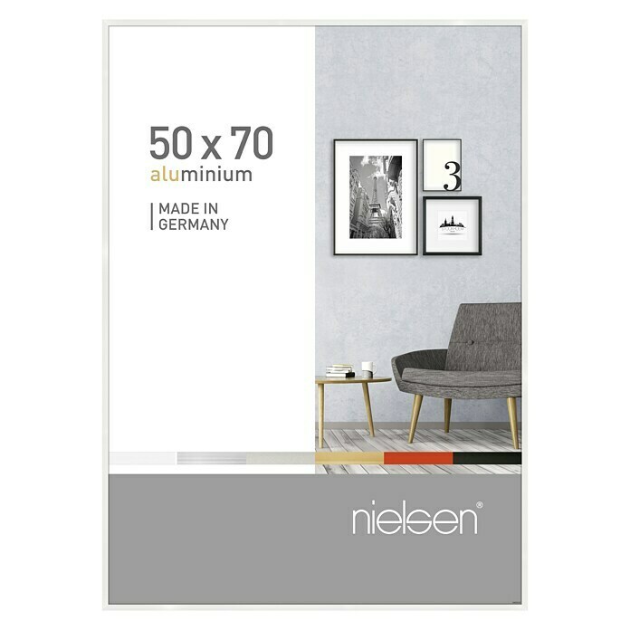 Nielsen Bilderrahmen Pixel (Weiß, 50 x 70 cm, Aluminium)