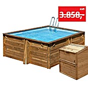 Gre Holz-Pool Carra - Set mit Technikraum (L x B x H: 300 x 300 x 119 cm, Hellbraun, 7.600 l) | BAUHAUS