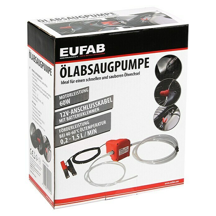 Eufab ÖlabsaugpumpeL x B x H: 13 x 9 x 9 cm, 12 V Unknown