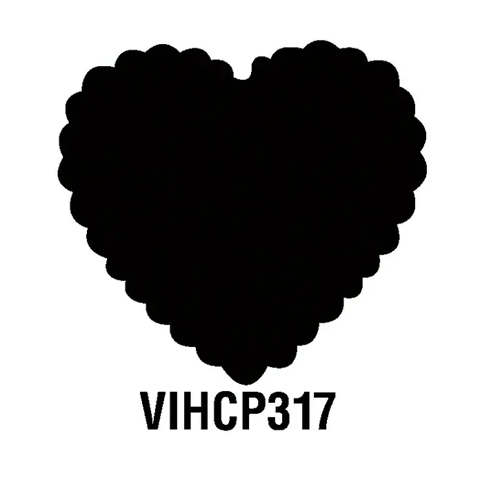 Artemio Perforadora gigante Heart 1 - Corazón, 5 x 4,7 cm - Imagen clipart negra en forma de corazón con un borde ondulado, ideal para proyectos DIY y elementos decorativos etiquetados como VIHCP317.