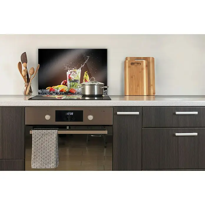 CUCINE Küchenrückwand - Cocktail Splash, 60 x 40 cm, Stärke: 6 mm, Einscheibensicherheitsglas (ESG) - Küchenrückwand mit einem erfrischenden Fruchtcocktail-Motiv, das der Küche eine lebendige und stilvolle Note verleiht.