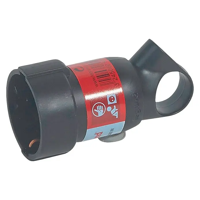 Legrand Base aérea - Negro, Plástico, 230 V - Adaptador de portalámparas Legrand negro con etiqueta roja, adecuado para instalar bombillas en diferentes luminarias.