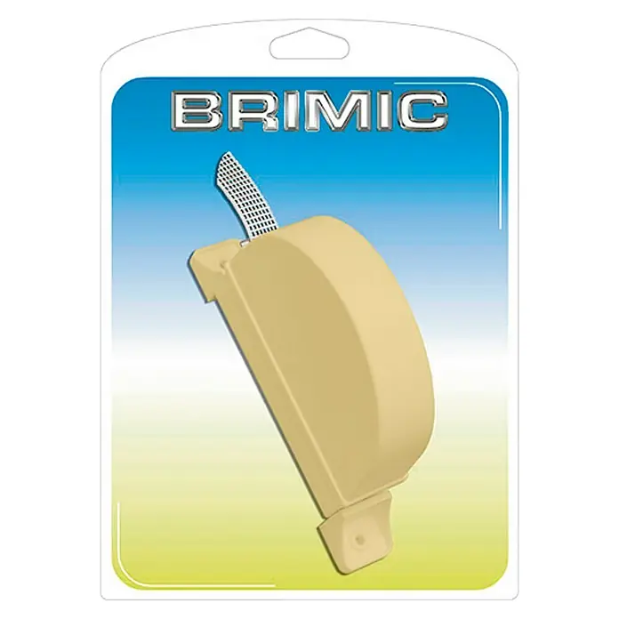 Micel Brimic Recogedor de cinta de persiana abatible 91756 - Anchura de la correa: 18 mm - Enrollador de cordón de persiana Brimic en beige, una solución práctica para guardar los cordones de las persianas, manteniéndolos limpios y seguros.
