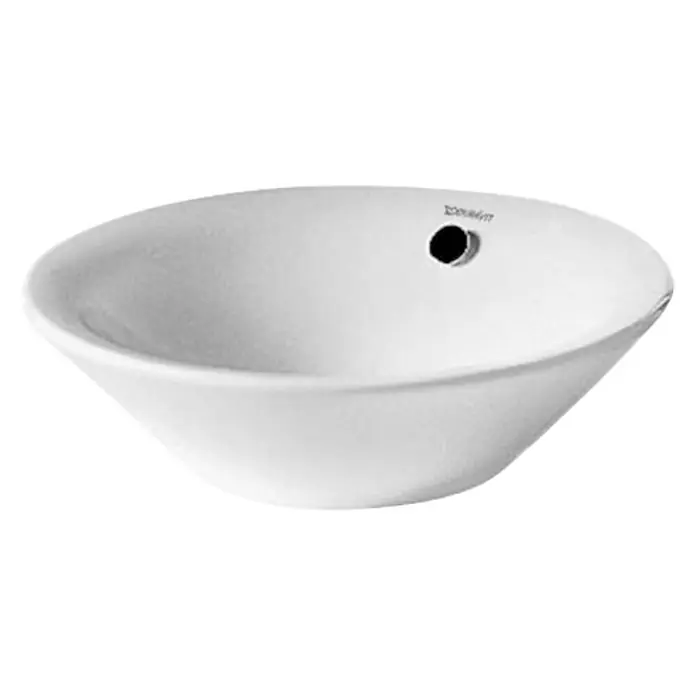 Duravit Starck 1 Waschschale Typ 2 - Durchmesser: 53 cm, Mit schmutzabweisender Glasur, Hahnloch: Ohne, Mit Überlauf, Weiß - Elegantes Aufsatzwaschbecken aus Keramik in Weiß, ideal für moderne Badezimmer. Das Waschbecken besticht durch sein schlichtes Design und hohe Qualität.