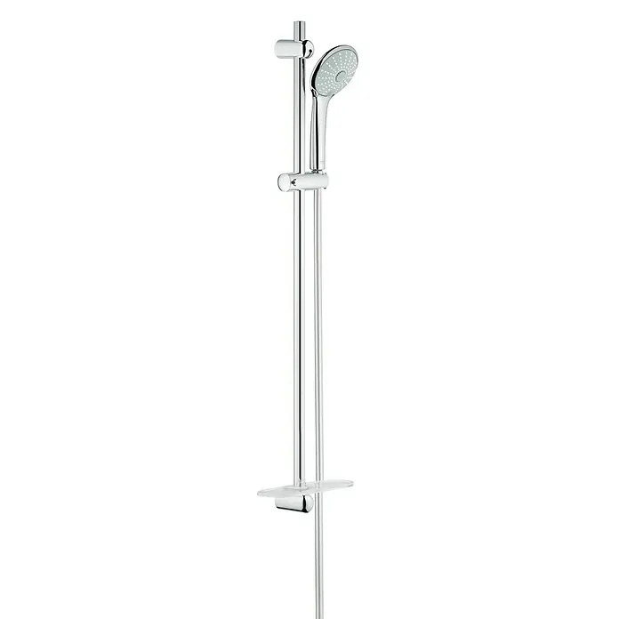 Grohe Euphoria 110 Brausegarnitur - Lochabstand: 77 cm - 92 cm, Art Strahl: Rainstrahl, Massagestrahl, SmartRain, Chrom - Duschsäule mit Handbrause und Ablage in Chrom-Optik. Die Duschstange ist ein modernes und praktisches Badezimmeraccessoire.